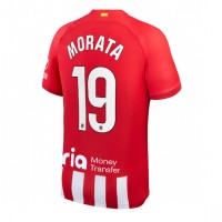 Fotballdrakt Herre Atletico Madrid Alvaro Morata #19 Hjemmedrakt 2023-24 Kortermet